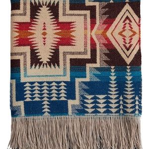 Pendleton Harding Star Fringed Jacquard Wool Throw Blanket
